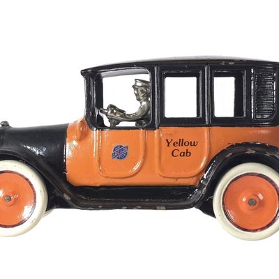 Sale Photo Thumbnail #582: Orange & Black Yellow Taxi Cast Iron Car