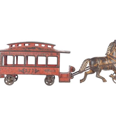 Sale Photo Thumbnail #606: Harris Horse-Drawn City Trolley Cast Iron