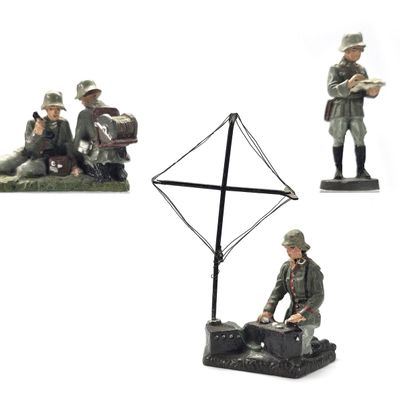 Sale Photo Thumbnail #206: (3) Elastolin/Lineol German Wehrmacht Signals & Field Radio Teams