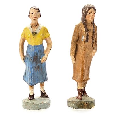Sale Photo Thumbnail #127: (2) Elastolin Germany BDM & Civilian Female Figures