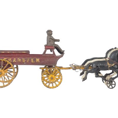 Sale Photo Thumbnail #473: Dent Horse-Drawn Transfer Wagon in Red