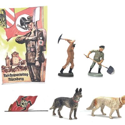 Sale Photo Thumbnail #271: (6) Elastolin German RAD Labor Service & Prisoner of War Figures