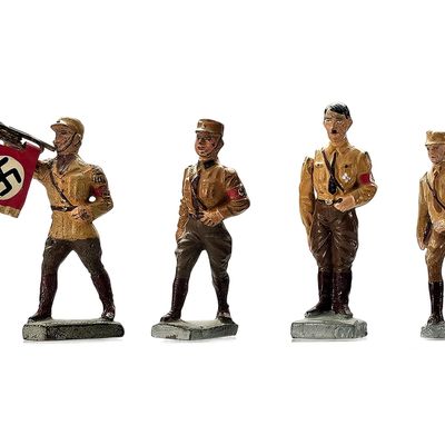Sale Photo Thumbnail #35: (4) Lineol SA Brownshirts German Marching Military Soldiers Hitler with Bugler & Flag