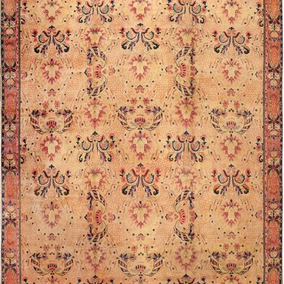 No Reserve - Large Antique Indian Carpet with Arts and Crafts-Inspired Design - 19 ft x 14 ft 9 in
