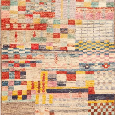 Contemporary Abstract Checkerboard Pattern Rug - 5 ft 10 in x 4 ft 3 in (1.78 m x 1.78 m)