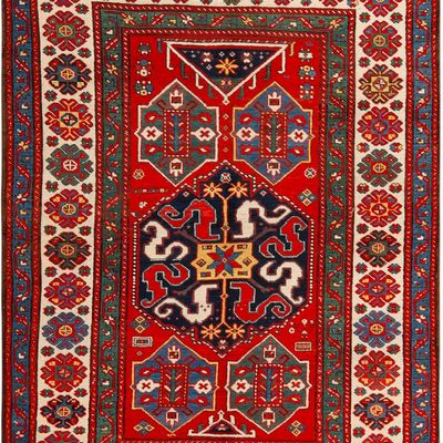 Antique Cloudband Kazak Rug, South Caucasus, late 19th century - 7 ft 2 in x 5 ft 1 in (2.18 m x