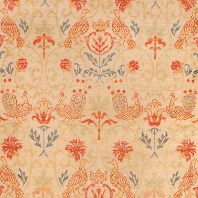 No Reserve - Room size: Antique Spanish Bird-Design Carpet - 12 ft 10 in x 11 ft (3.91 m x 3.35 m)