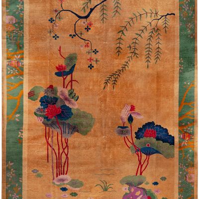 No Reserve - Large Antique Chinese Art Deco Carpet, circa 1925?1935 - 11 ft 8 in x 9 ft (3.55 m x
