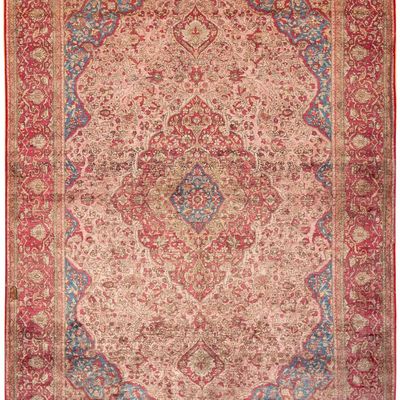 No Reserve - Fine Antique Silk Kashan Mohtashem Rug, Central Persia, circa 1900 - 6 ft 5 in x 4 ft 2