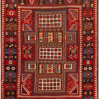 Important Antique Karachov Kazak Rug, South Caucasus, late 19th century - 7 ft 3 in x 6 ft 1 in (2.2