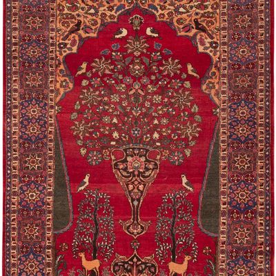 No Reserve Antique Persian Khorassan Rug circa 1920's - 6 ft 6 in x 4 ft 7 in (1.98 m x 1.39 m)