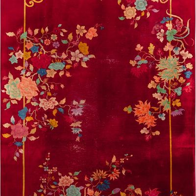 No Reserve - Chinese Art Deco Carpet, circa 1925?1935 - 11 ft 9 in x 8 ft 9 in (3.58 m x 2.66 m)