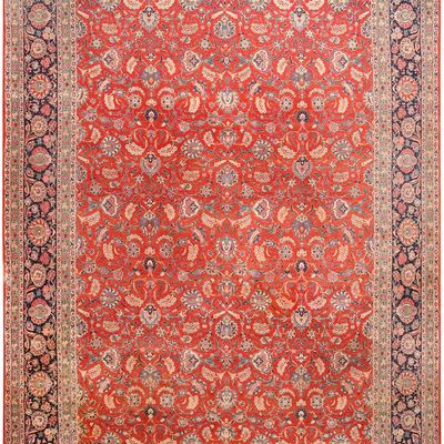 No Reserve - Antique Persian Kashan Rug circa 1920 - 17 ft x 12 ft (5.18 m x 3.66 m)