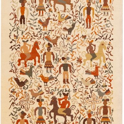 No Reserve - Vintage ?Caballito? Rug by Olga Fisch, Ecuador, mid-20th century - 7 ft x 4 ft (2.13 m