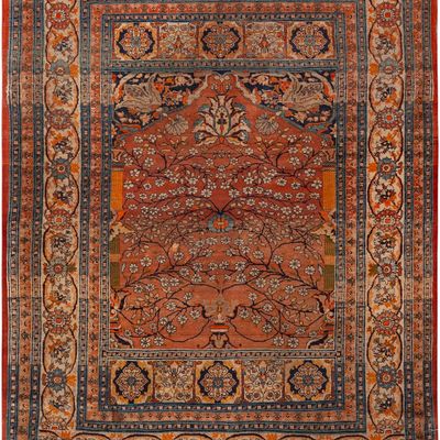 No Reserve Antique Haji Jalili Tabriz Rug circa 1900 - 5 ft 7 in x 4 ft 3 in (1.7 m x 1.29 m)