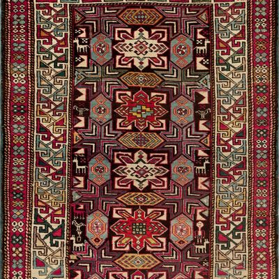Antique Kuba Rug, Northeast Caucasus, late 19th century - 4 ft 9 in x 3 ft 6 in (1.44 m x 1.06 m)
