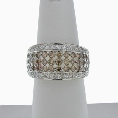 Sale Photo Thumbnail #60: 14K White Gold Levian Brown/White Diamond Ring