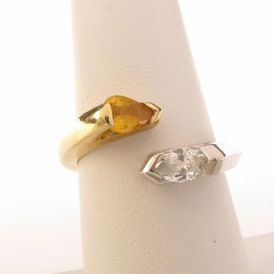 Sale Photo Thumbnail #67: 18K YG, Platinum Diamond Ring
