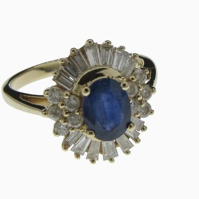 Sale Photo Thumbnail #71: 14K Yellow Gold Sapphire, Diamond Ring