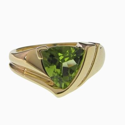 Sale Photo Thumbnail #73: 14K Yellow Gold Peridot, Diamond Ring