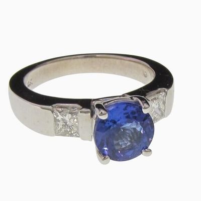 Sale Photo Thumbnail #25: 14K White Gold Sapphire, Diamond Ring