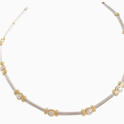 Sale Photo Thumbnail #43: 14K WG/YG Diamond Necklace