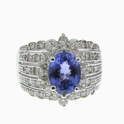 Sale Photo Thumbnail #62: 18K White Gold Tanzanite, Diamond LeVian Ring
