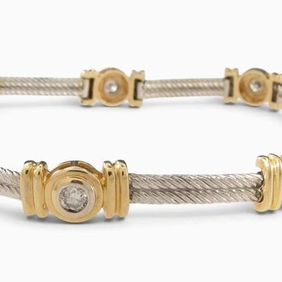 Sale Photo Thumbnail #44: 14K WG/YG Diamond Bracelet