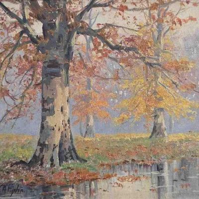 Sale Photo Thumbnail #162: Wm A Eyden, Jr 10x11 O/B Autumn Beech Tree