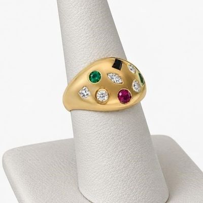 Sale Photo Thumbnail #70: 14K Yellow Gold Multi-Stone, Diamond Ring