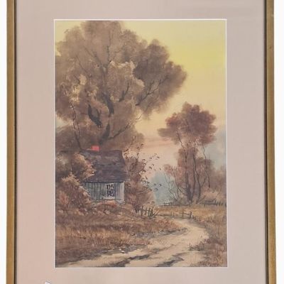 Sale Photo Thumbnail #160: Edward R Sitzman 19.5x13.5 WC Autumn Dusk