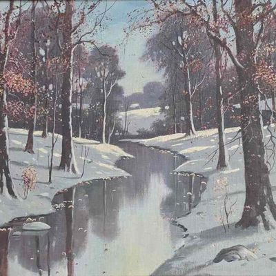Sale Photo Thumbnail #161: Bryan Tarlton 15x22 O/b Winter Creek