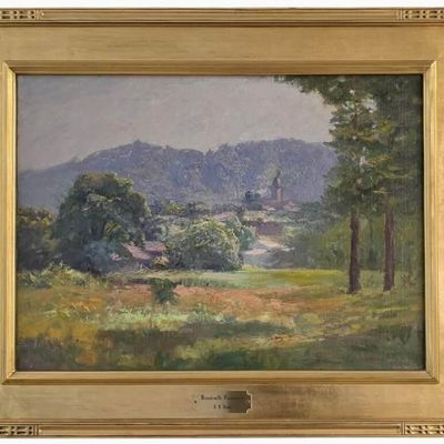 Sale Photo Thumbnail #123: Theodore C Steele 20x28 O/C Brookville Panorama