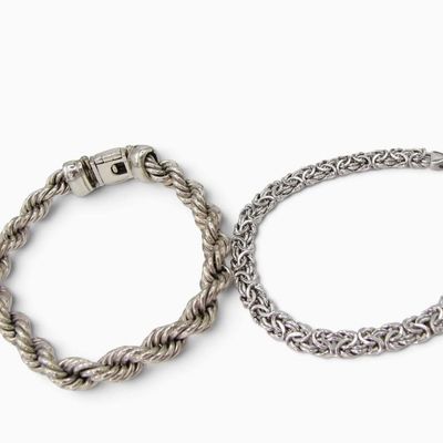 Sale Photo Thumbnail #106: Sterling Gent's Rope & Lady's Bracelet