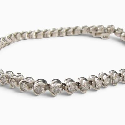 Sale Photo Thumbnail #17: 14K White Gold Diamond Tennis Bracelet