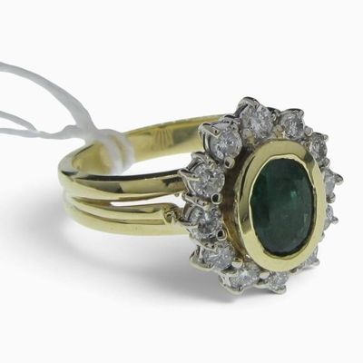 Sale Photo Thumbnail #79: 18K White Gold Emerald, Diamond Ring