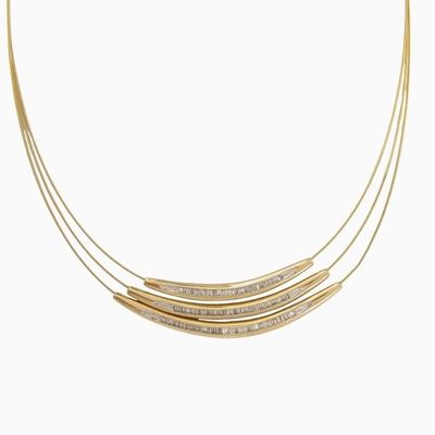 Sale Photo Thumbnail #23: 14K Yellow Gold Diamond Necklace