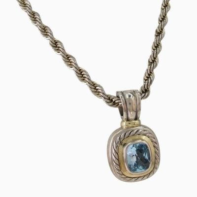 Sale Photo Thumbnail #40: David Yurman Silver/14K Topaz Albion Pendant