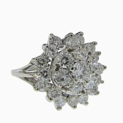 Sale Photo Thumbnail #15: 14K White Gold Lady's Diamond Cluster Ring