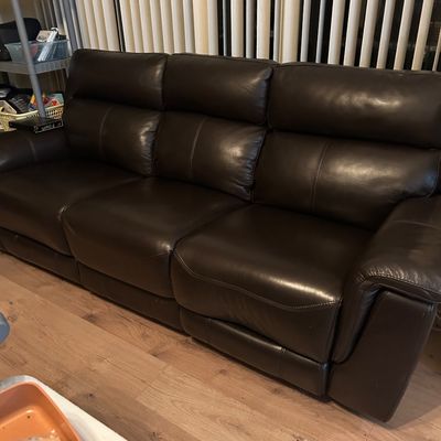 Leather sofa and loveseat