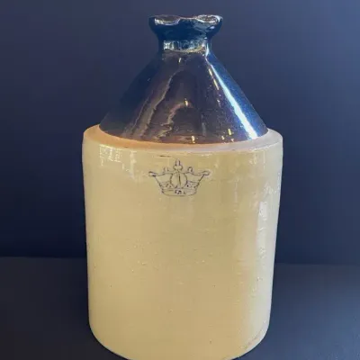 Vintage Blue Crown 1 Gallon Stoneware Moonshine Jug