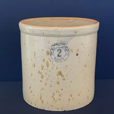 Vintage 2 Gallon Buckeye Pottery Made In Macomb, IL