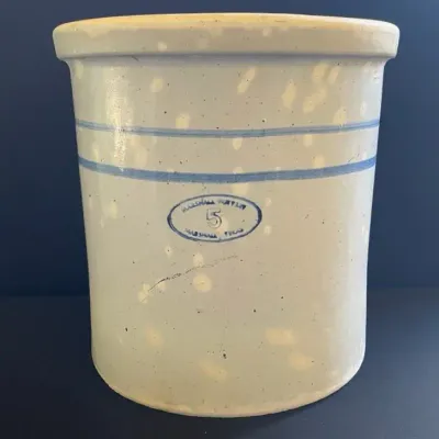 5-gallon Stoneware Crock Made by Marshall Pottery in Marshall, TX