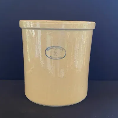 Vintage 3 Gallon Marshall Pottery Stoneware Crock Made In Marshall, TX 