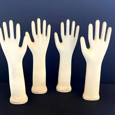 Vintage Porcelain Hand Glove Mold Made In Trenton, NJ, Lot Of 4 (#2)