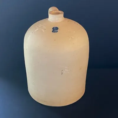 Vintage 2 Gallon Stoneware Jug Crock