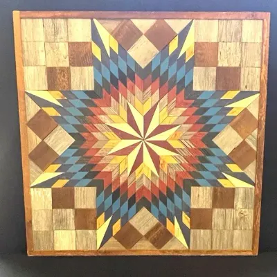 Handcrafted Wooden Mosaic Wall Art