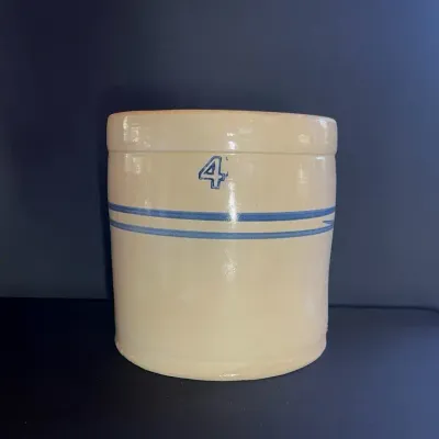 Vintage 4-Gallon Stoneware Crock