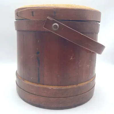 Antique Wooden Firkin Bucket