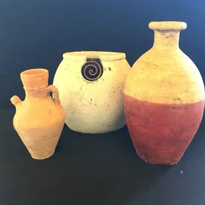 Collection Of Rustic, Terra-Cotta And Earth In Weir Vessels